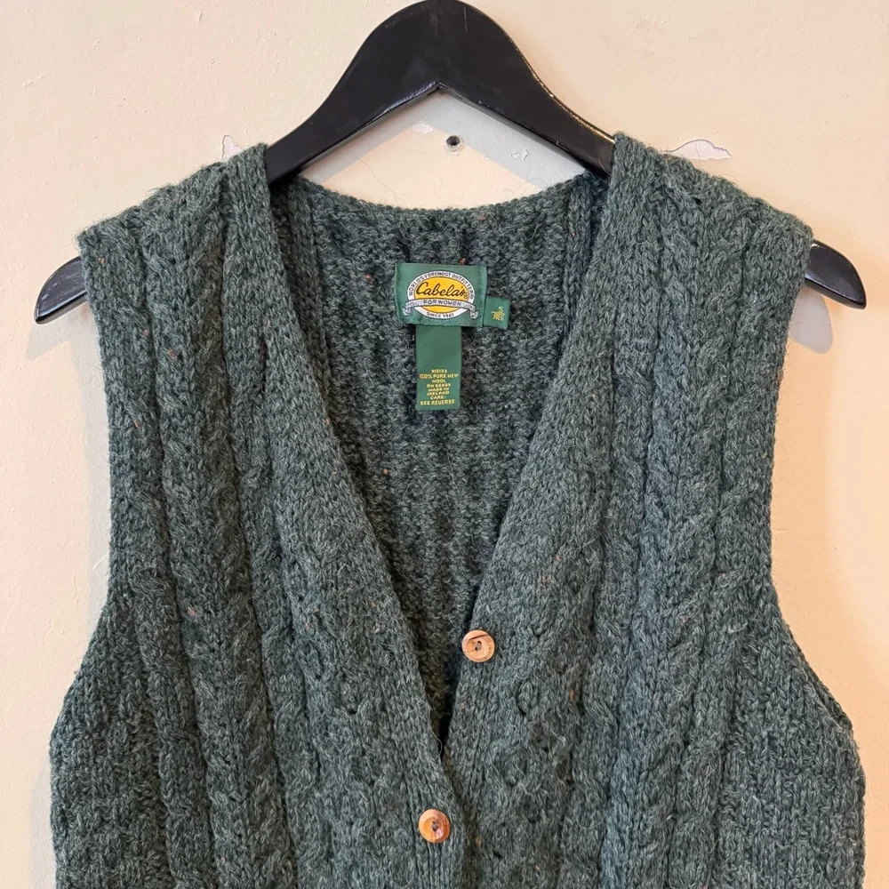 Cabela’s Aran Fisherman Knit Vest - Picture 2 of 5